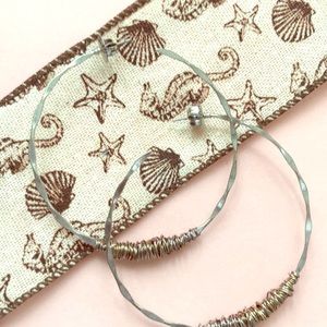 Robert Lee Morris silver and brass Hoop earrings